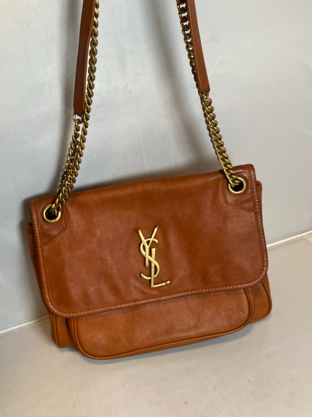 Saint Laurent Niki Medium YSL Calfskin Camera Shoulder Bag